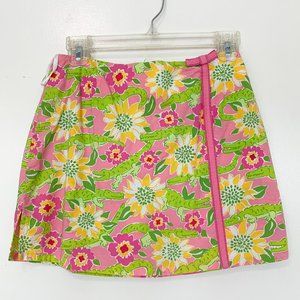Lilly Pulitzer Aligator Floral Pattern Skort Size 4